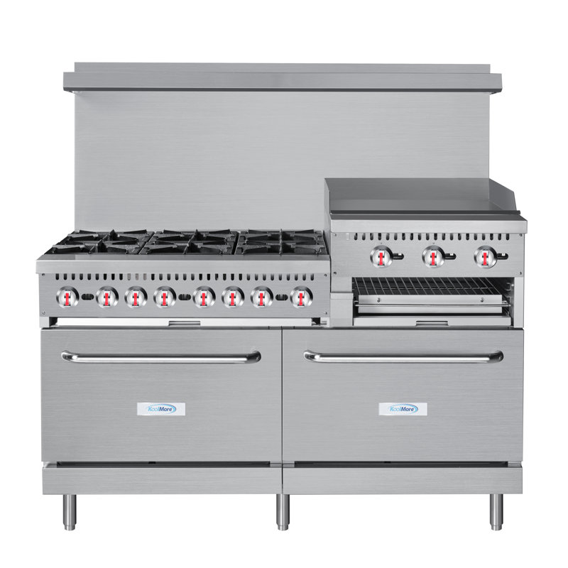 KoolMore 60'' W Double Oven Commercial Gas Range, Liquid Propane