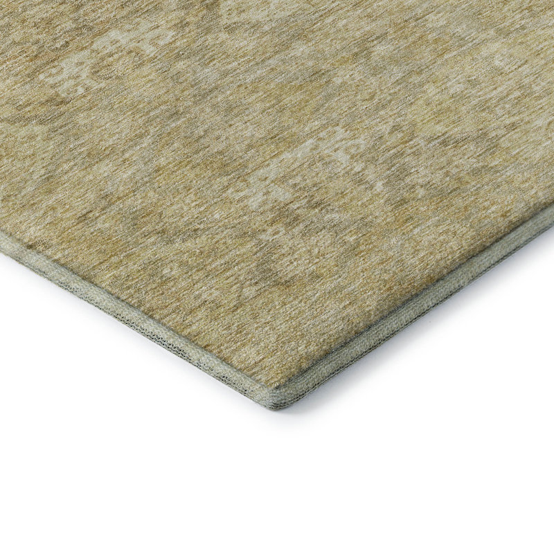 Premium Machine Washable Jamestown AMF1084 Damask Rug, Round 8'