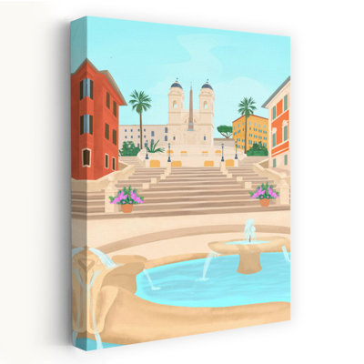 Rome abstraite palmier contemporain, paysage, impression d'art mural