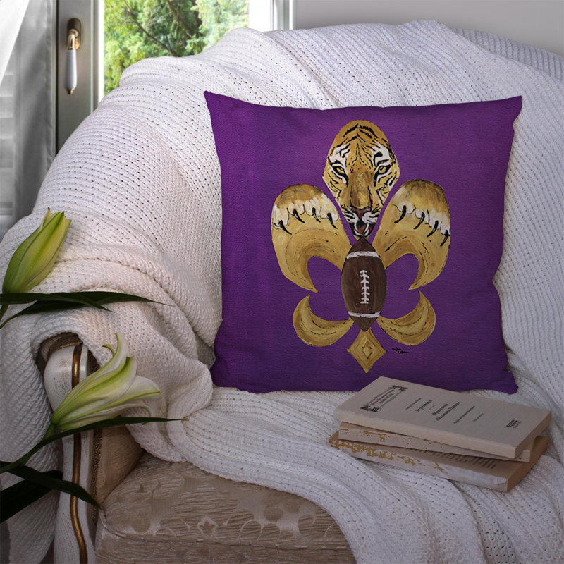 Coussin décoratif intérieur/extérieur intérieur/extérieur football fleur de lis Tiger