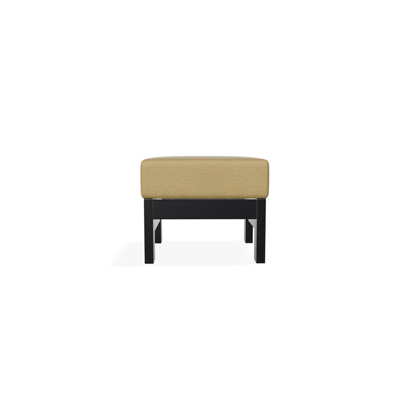 Repose-pieds à assise profonde en polymère St. Catherine, Noir, Toile Sunbrella® beige chiné