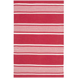Harborview Flatweave Striped Area Rug in Red
