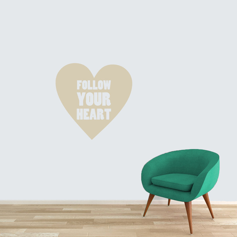 Décalcomanie murale suivre votre coeur, Beige