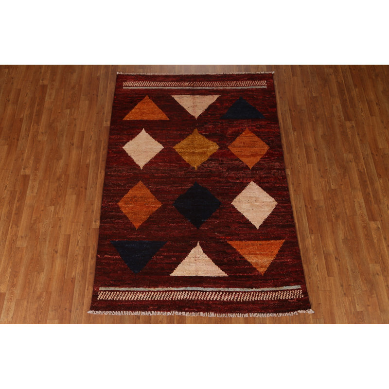 Tapis marocain géométrique en laine 5X8