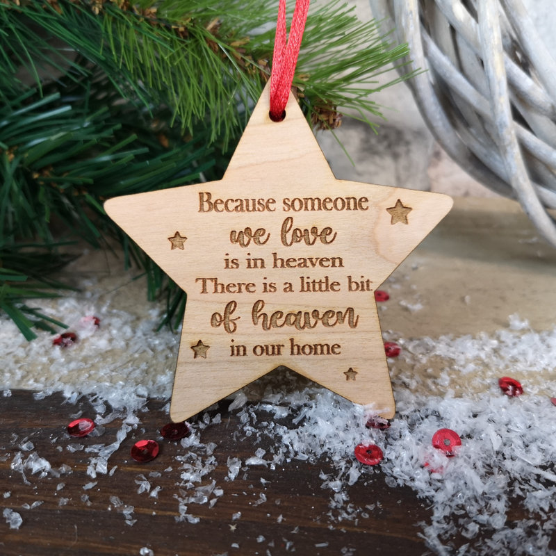 8cm Wood Holiday Shaped Ornament