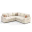 Canapé d'angle convertible Belrose 82 po en lin, beige, avec lit gigogne et rangement sous l'assise-356982825
