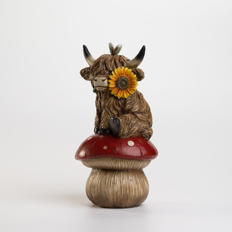 Figurine de champignon vache Highland
