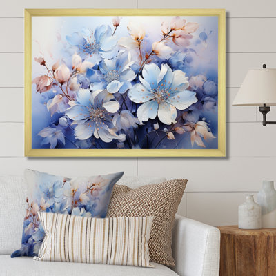Blue Bonnets Romantic Impression I - Floral Wall Art Living Room