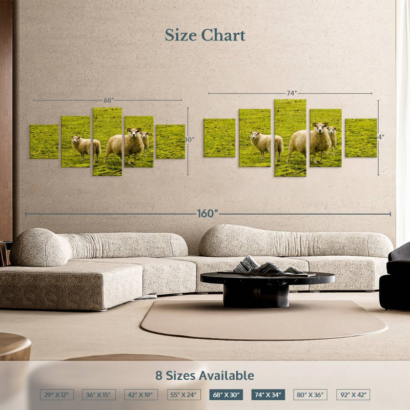 Icelandic Sheep, 34" H x 74" W