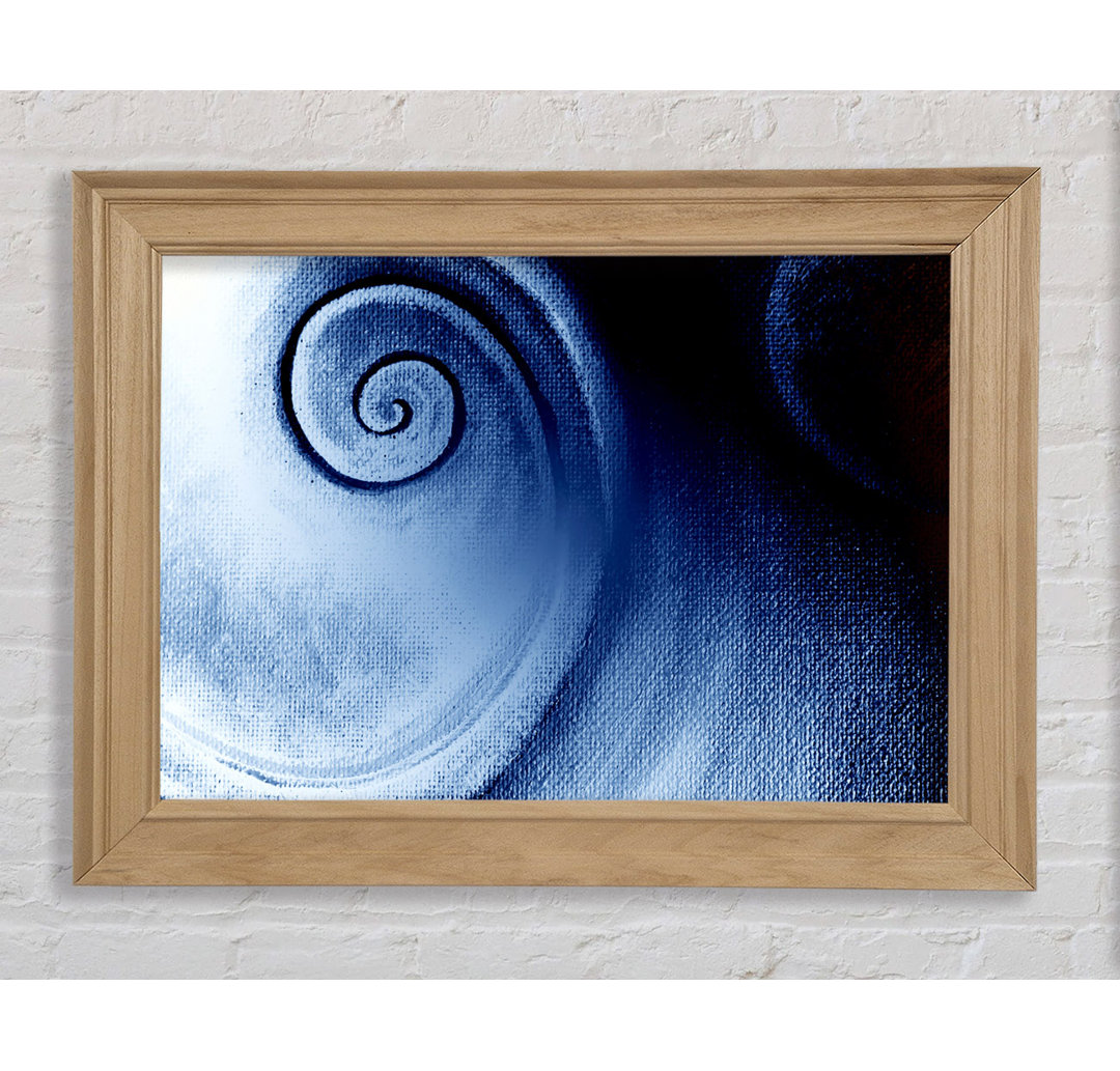 Gerahmtes Leinwandbild Steel Blue Swirl