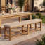 Banc de salle à manger rembourré en bois massif 70,87 po avec siège rembourré en tissu de lin