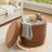 Round Ottoman With Storage, 360° Rotatable Stool, Hidden Storage Ottoman For Living Room-1890684486