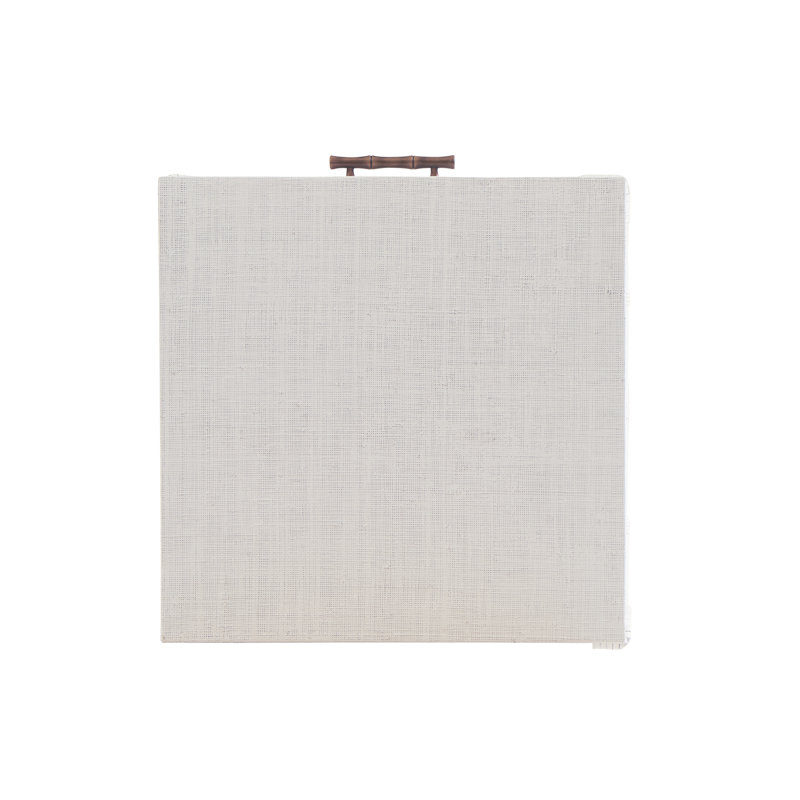 Arvida 20'' W Bamboo / Rattan Nightstand, White