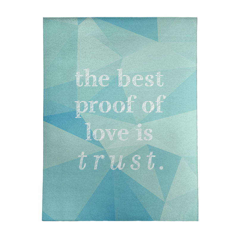 Tapis en simili-gemme love & trust quote, Rectangle 9 pi x 12 pi