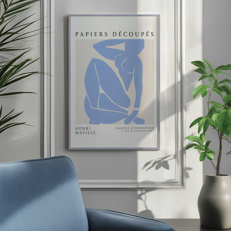 «Blue Nude III Matisse Fine Art», affiche roulée, H 17,25 po x l 13,25 po x P 1,25 po, Or brossé