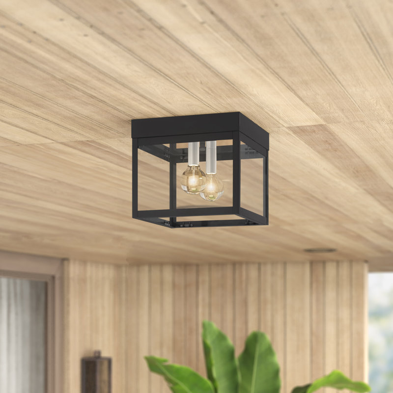 Plafonnier semi-encastré extérieur l 8 po Destina, Noir