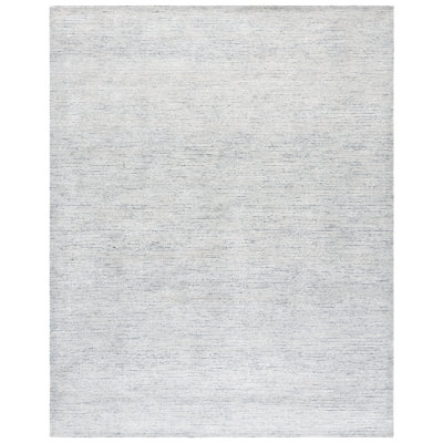 Tapis bleu / ivoire en viscose / laine touffeté à la main Ajnesh