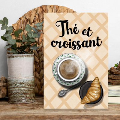 French Tea Croissant by EMELIEmaria - Wrapped Canvas Print