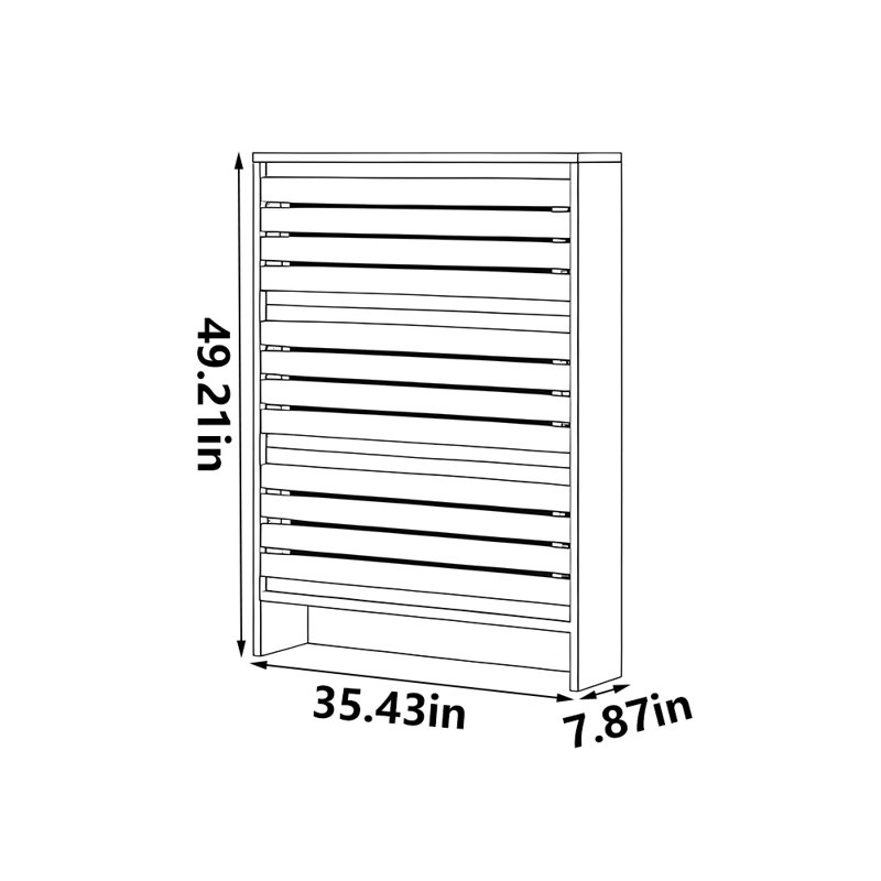 Kidwelly, 49.21" H x 35.43" W x 7.87" D, Dark Brown Wood