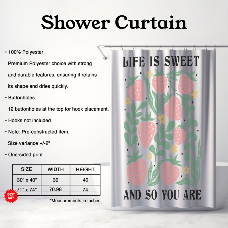 Gullion Shower Curtain, 74"H x 71"W