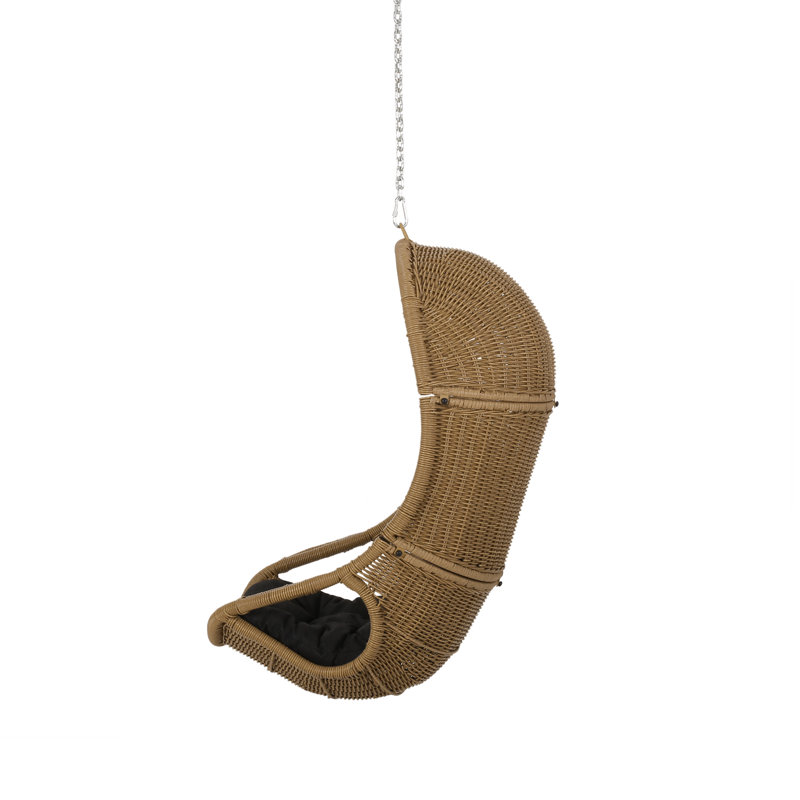 Santiago Rattan Outdoor Swing Chair, Dark Gray