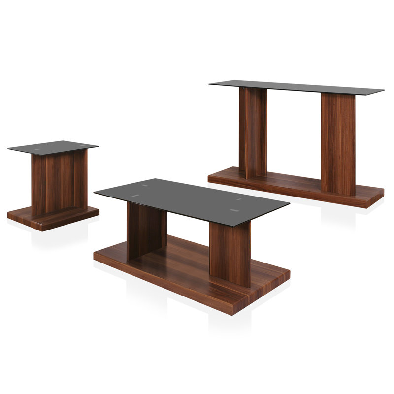 Ensemble de tables basses 3 pièces Donjae, Blanc