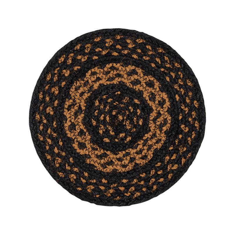 Dessus de jute noir et brun clair