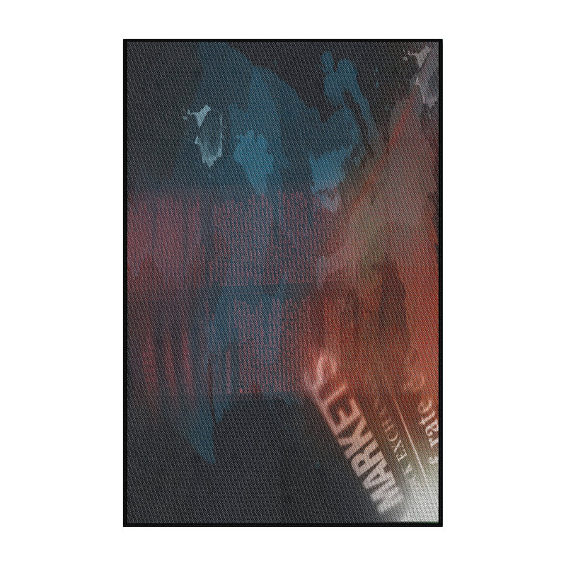 Tapis brun/bleu/rouge tissé à la machine, Rectangle 8 pi x 12 pi