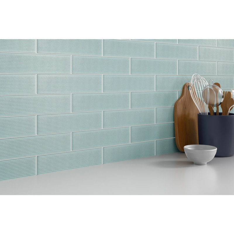 Euphoria™ 3" x 12" Beveled Ceramic Tile, Ocean