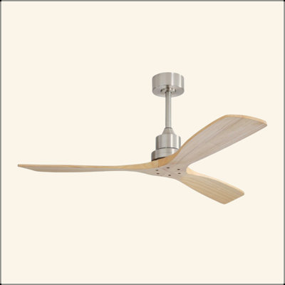 52 Inch Outdoor Farmhouse Ceiling Fan With Remote Control Solid Wood Fan Blade Reversible Motor