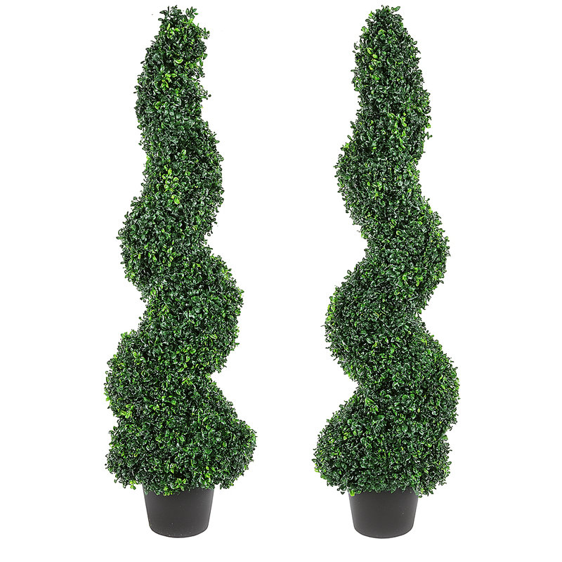  Ensemble de 2 plantes topiaires en spirale 50 pouces