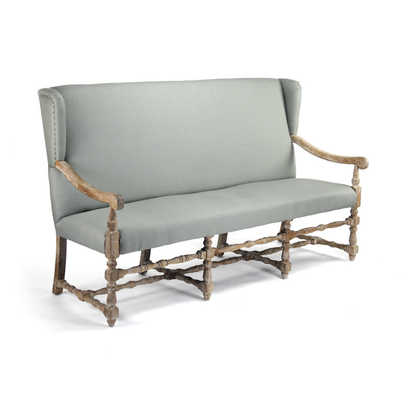 Franck Linen Upholstered Bench, Green