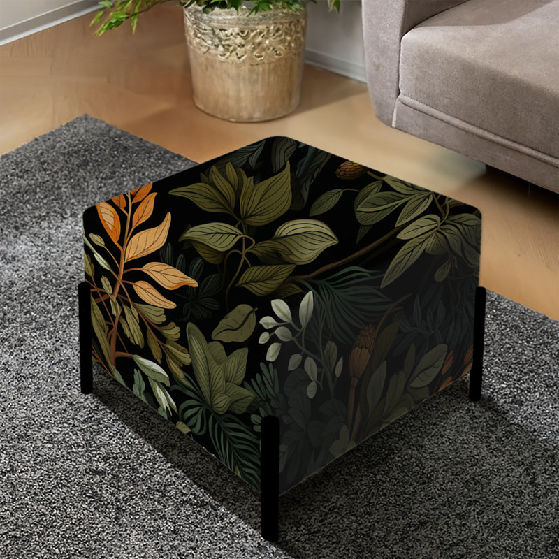 Rustic Wilderness Cottage - repose-pieds carré floral