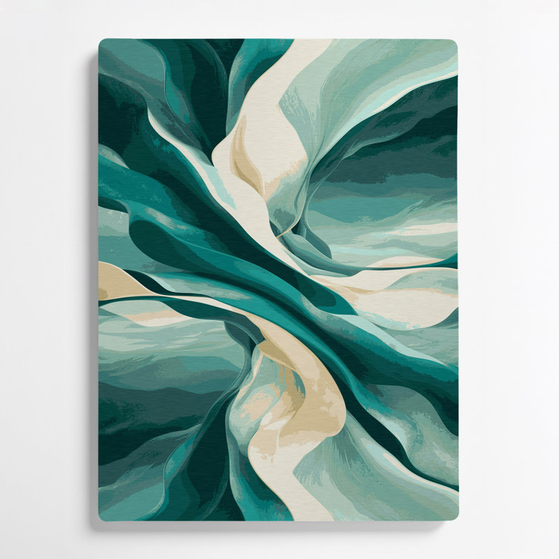 Art mural abstrait en métal vert 22, H 11 po x l 14 po