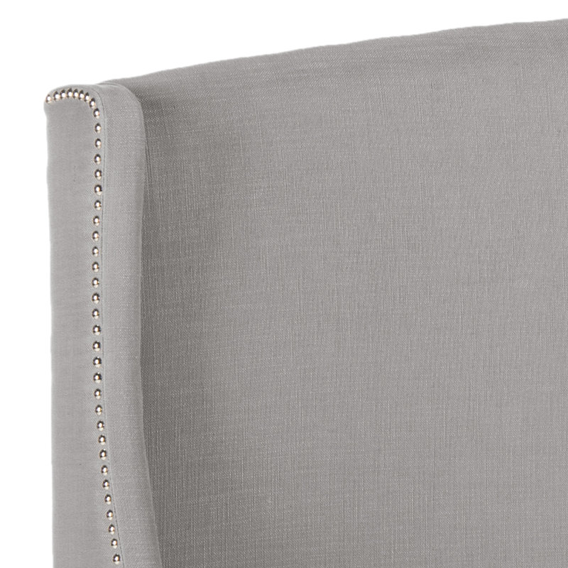 Hattiesburg Upholstered Headboard, Queen, Light Gray Polyester Blend