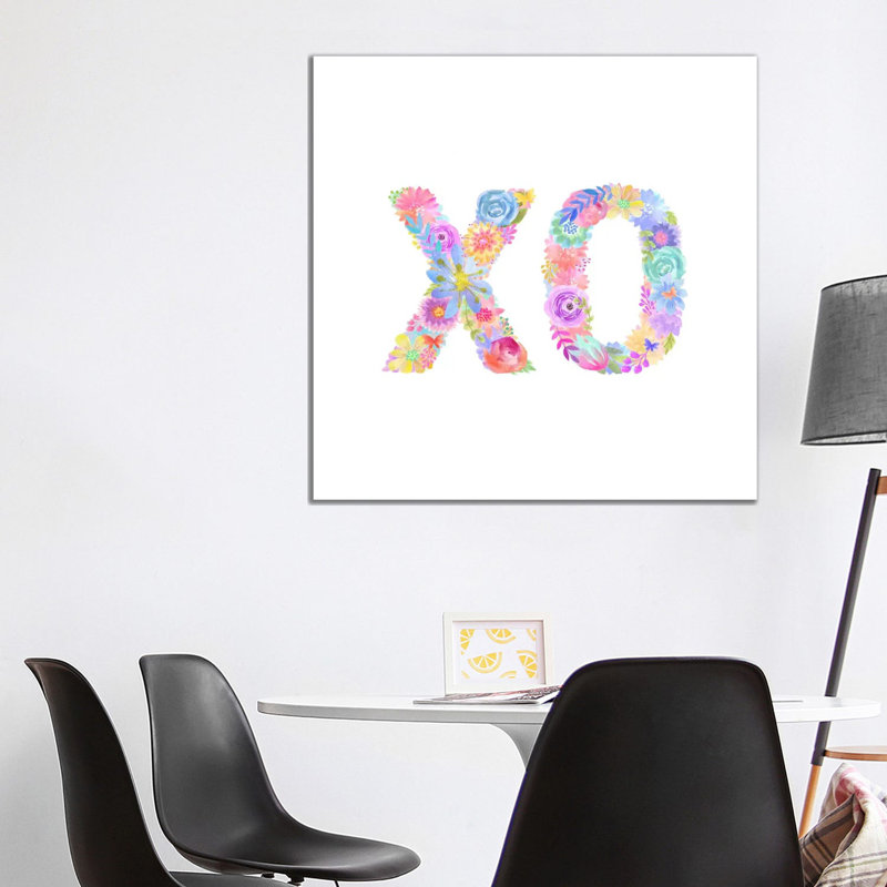 Floral XO by Stephanie Corfee - Gallery-Wrapped Canvas Giclée on Canvas, Canvas, 93.98 cm H x 93.98 cm W x 1.91 cm D