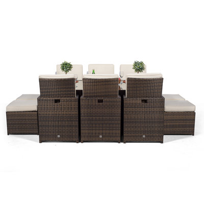 Giardino 10 - Person Rectangular Patio Dining Set with Cushions included