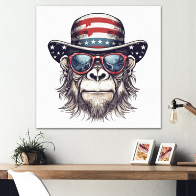 Red Blue Monkey With Sunglasses And Hat " Red Blue Monkey With Sunglasses And Hat "