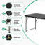 Table pliante en plastique de 120 cm, bureau intérieur/extérieur avec poignée de transport et hauteur réglable