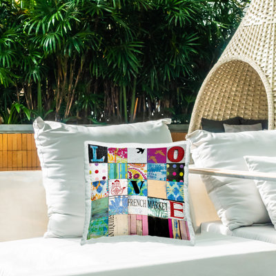 Housse et insert de coussin décoratif carré en polyester pour l'intérieur et l'extérieur
