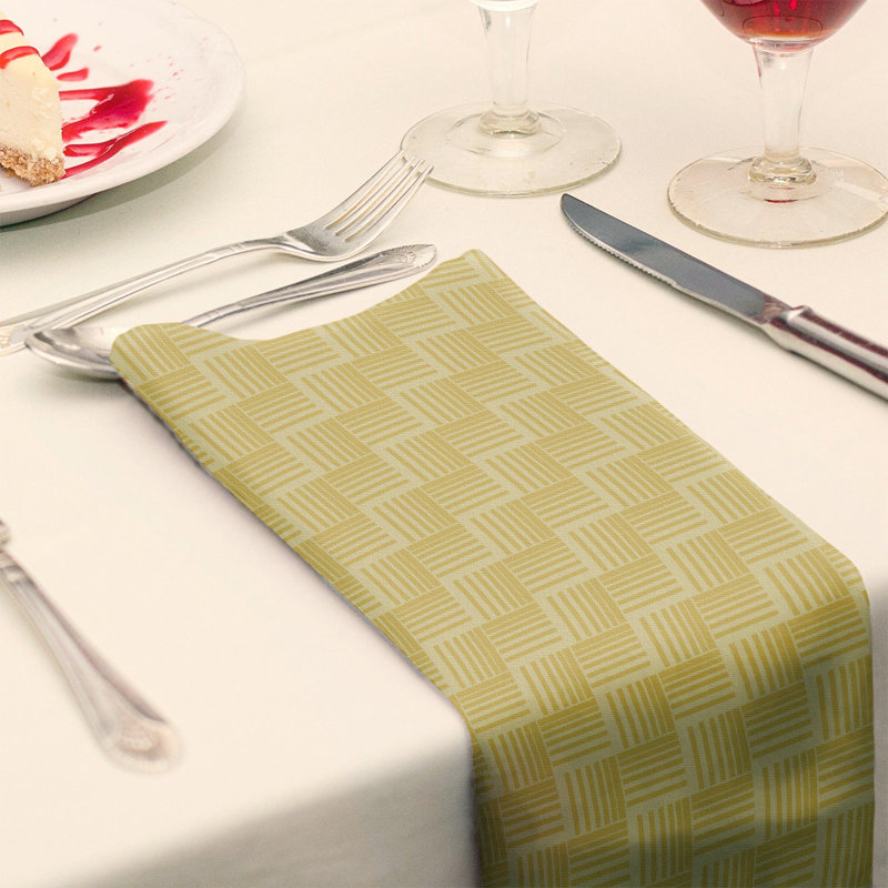 Serviette de table en coton de couleur contrastée, H 0,1 po x l 22 po x P 22 po, Croisé en coton, Jaune/gris
