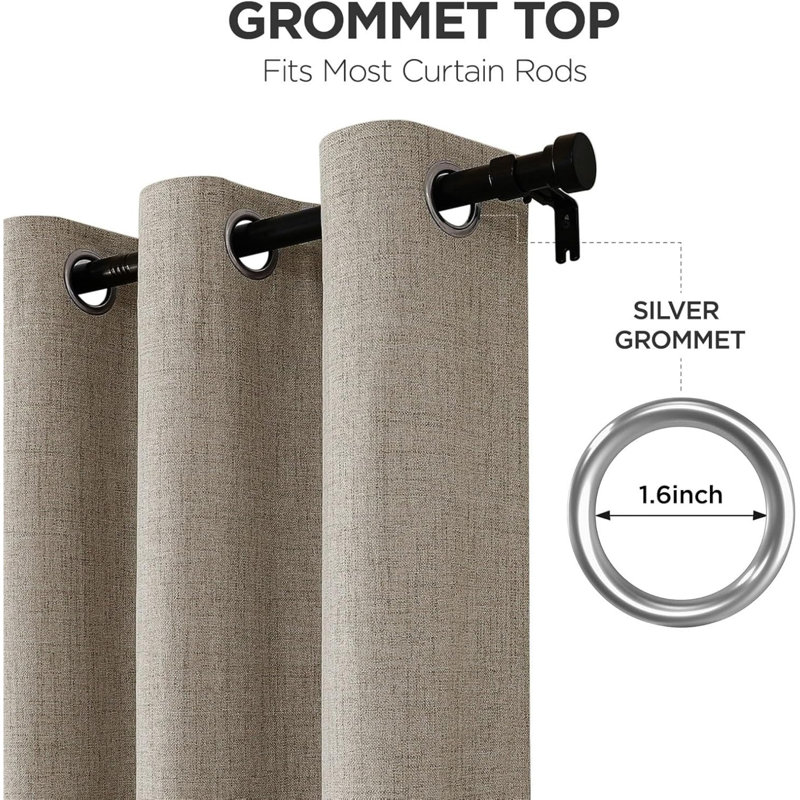 Blackout Lined Curtains W66 x L90 Inch Drop - 2 Panels, Brown