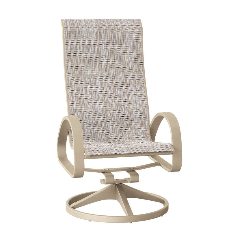 Fauteuil de patio pivotant Hiraku, Blanc texturé, Ella