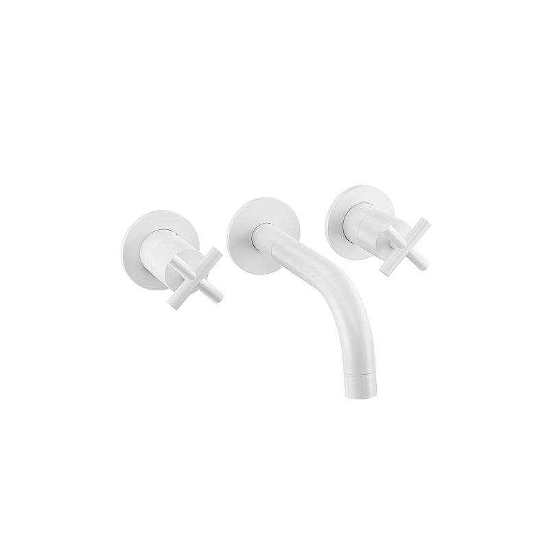 Robinet de salle de bain mural, Blanc mat