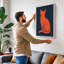 Silhouette in Red Minimalist - Wrapped Canvas-960673880-960673873