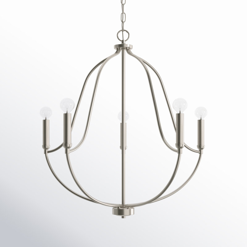 Kanda 5-Light Chandelier, Nickel brossé