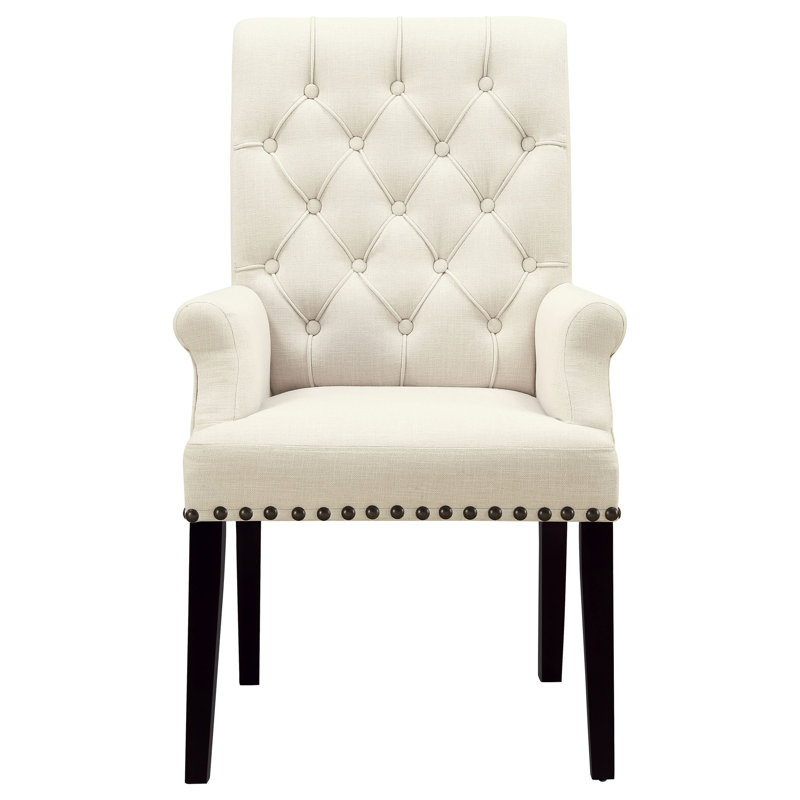 Chaise rembourrée avec accoudoirs de salle à manger