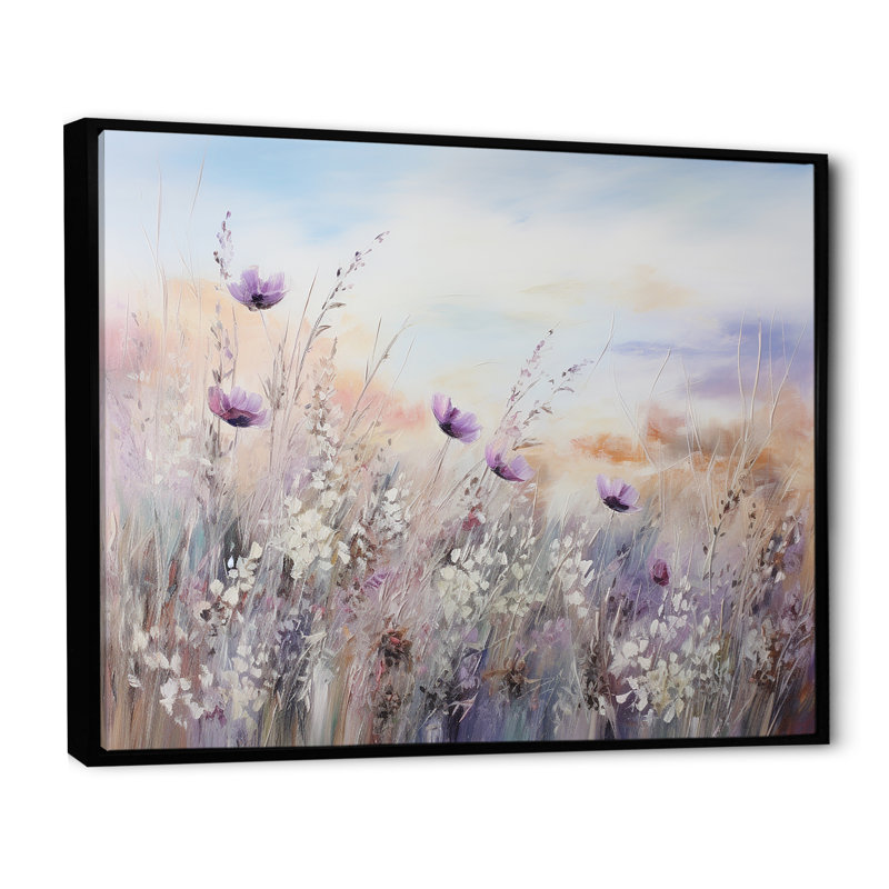 Impression sur toile encadrée Minimal Purple Herbs Country - Flowers, H 12 po x l 20 po, Reproduction avec cadre flottant