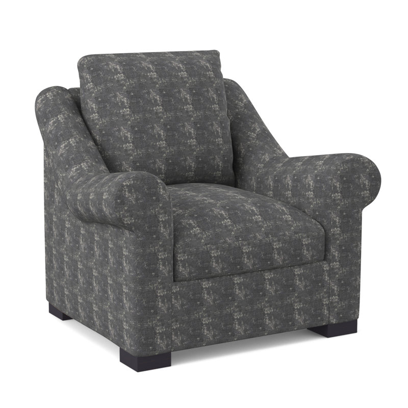 Canyon Sunbrella® and Boucle Armchair, Margaret Ebony Polyester Blend, Vintage Ebony