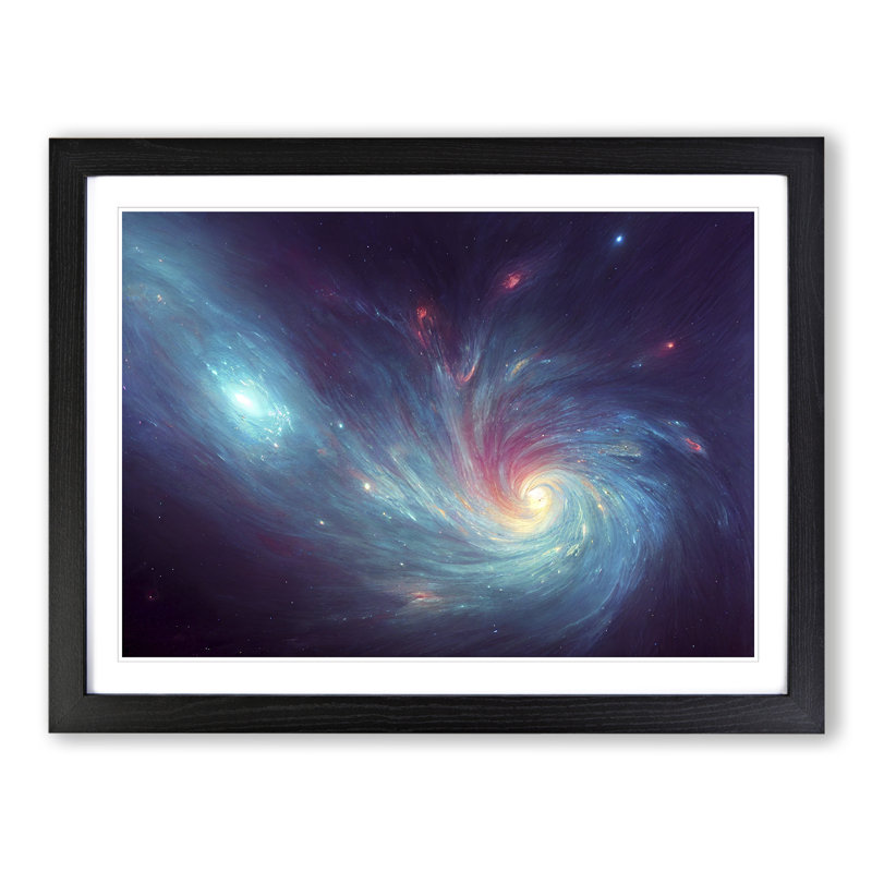 Futuristic Galaxy Vol.5 1 Piece Single Picture Frame Wall Art, 34cm H x 46cm W x 2cm D, Black